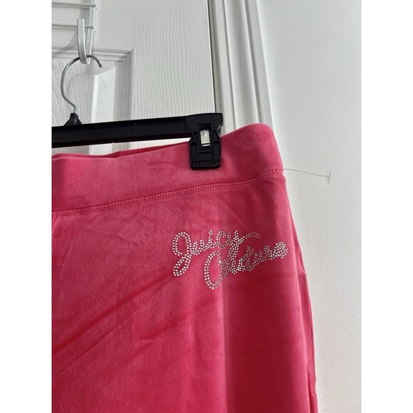 Juicy Couture Size XL Velour Tracksuit Set Pink Party Crown Logo Rhinestone - Picture 6 of 10
